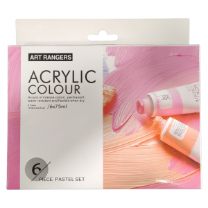 Acrylic Paint Colour Set 6 pcs 75 ml Tubes - Art Rangers (Basic/Pastel/Metallic/Glitter)
