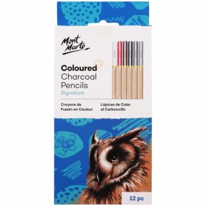 Coloured Charcoal Pencil 12 pc Set - Mont Marte