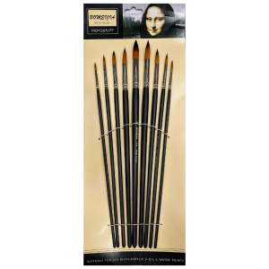 Artist Paint Brush Large 9 pc Set Liner Type