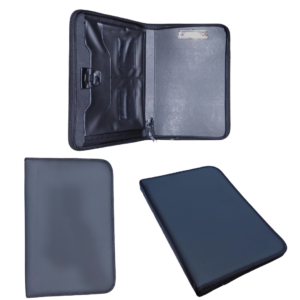 High-Quality Rexine Document Organizer Zip File Folder with Zip - FC Size (Red/Blue/Black)
